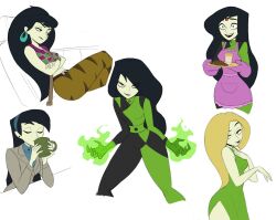 alternate_costume alternate_hairstyle apron black_hair bodysuit breasts cookies disney dress female_only femsub happy_trance hyung kim_possible_(series) long_hair microchip shego standing standing_at_attention tech_control