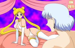  blonde_hair breasts cleavage corruption empty_eyes femsub gloves happy_trance harem_outfit jimryu large_breasts lingerie long_hair maledom opera_gloves panties prince_demande sailor_moon sailor_moon_(series) thighhighs twintails underwear 