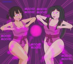  altered_common_sense aura black_hair bodysuit breasts brown_hair chicken_dance chicken_pose drool female_only femsub glowing glowing_eyes happy_trance large_breasts leotard long_hair lucy_(pokemon) mochi_dance multicolored_hair multiple_subs nintendo pokemon pokemon_omega_ruby_and_alpha_sapphire pokemon_ruby_sapphire_and_emerald ponytail red_hair short_hair text usakiki zinnia 