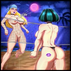  absurdres ai_art altered_common_sense ass ass_focus aura balls barefoot beach bimbofication blonde_hair border bouncing_breasts breasts choker comic complex_background cum_in_pussy cum_on_body english_text exhibitionism eye_color_change feet female_only femsub from_behind glowing goth gwen_(total_drama) headband huge_breasts hypnotic_accessory instant_loss lindsay_(total_drama) lipstick lipstick_mark long_hair makeup maledom mrchypno_(generator) multiple_girls multiple_subs night nude outdoors pink_eyes public_use pussy_juice spiral text thong topless total_drama trees unaware 