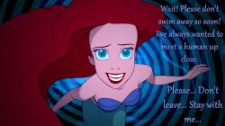ariel breasts disney female_only femdom fish_girl happy_trance hypnotic_eyes large_breasts long_hair looking_at_viewer manip mermaid pov pov_sub princess red_hair snakeythingy text the_little_mermaid