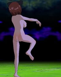  3d_custom_girl ass blue_(otherpics) breasts brown_hair cat_ears cat_girl erect_nipples feet from_behind jungle large_breasts night nipples nude original otherpics outdoors sideboob sleeping sleepwalking tagme zombie_walk 