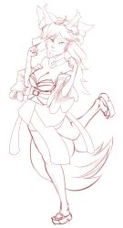 animal_ears breasts caster_(fate/extra) cleavage cosplay fate/extra fate_(series) fem_alex_(drgnmastralex) female_only femsub fox_ears fox_girl gguy123 hair_ribbon halloween happy_trance large_breasts long_hair original ribbon sketch spiral_eyes symbol_in_eyes tail thighhighs