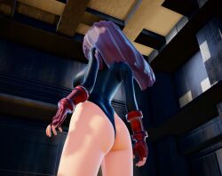  3d ass breasts brown_hair capcom female_only femsub fingerless_gloves girls_und_panzer gloves hat large_breasts leotard long_hair mmd ryona.rar shadaloo_dolls shiho_nishizumi solo standing standing_at_attention street_fighter 