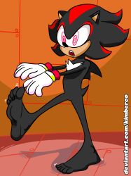 absurdres barefoot black_hair bottomless drool feet foot_focus furry hedgehog_boy kimberco long_hair male_only malesub nude open_mouth shadow_the_hedgehog solo sonic_the_hedgehog_(series) spiral_eyes symbol_in_eyes text topless zombie_walk