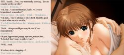  after_sex blue_eyes blush brown_hair caption caption_only femsub hug maledom manip monsieurchuchote_(writer) sano_toshihide text wholesome 