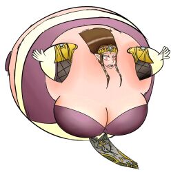  animated animated_gif breasts brown_hair crown drool elf_ears femsub gloves huge_breasts inflation jewelry long_hair nintendo open_mouth princess princess_zelda songofswelling spiral_eyes symbol_in_eyes the_legend_of_zelda twilight_princess 