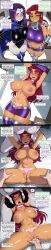  11_22_(generator) absurdres ahegao ai_art aware black_hair body_control clothed collar confused crotch_tattoo dc_comics dialogue english_text eye_color_change eye_roll femsub fingering green_eyes grey_skin heart heart_tattoo hypnotized_assistant long_hair maledom multiple_girls multiple_subs open_mouth orgasm pink_eyes progress_indicator pussy raven red_hair short_hair starfire tattoo teen_titans text tongue tongue_out undressing 