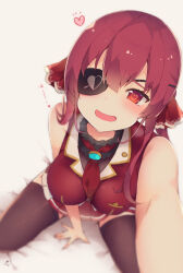 artist_request blush breasts drool femsub heart heart_eyes hololive marine_houshou open_mouth pov red_hair skirt smile symbol_in_eyes thighhighs virtual_youtuber