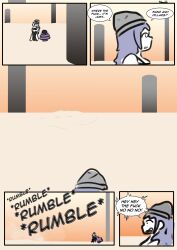  blue_hair brain_dead_retail_(series) comic confused dialogue kilroylucy18 naked_apron nessi_(kilroylucy18) original scared tagme tech_control text 