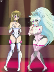  alexis_rhodes alfimi blonde_hair blue_hair diegosagiro empty_eyes femsub large_breasts long_hair super_robot_wars tagme yu-gi-oh! yu-gi-oh!_gx 