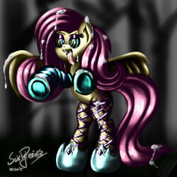 animals_only cum female_only femsub fluttershy happy_trance hooves horse kaa_eyes latex long_hair my_little_pony non-human_feet open_mouth pegasus pink_hair shoes socks spiral_eyes swirlyponies symbol_in_eyes western wings