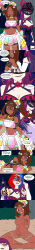  absurdres alear_(fire_emblem) aura bare_legs bare_shoulders barefoot betrayal blue_hair blush brown_hair choker closed_eyes comic crossed_legs dark_skin dialogue english_text evil_smile eye_color_change eyeshadow feet female_only femdom femsub fingering fire_emblem fire_emblem_engage hypnotized_dom ivy_(fire_emblem) legs makeup masturbation midriff multicolored_hair multiple_possessors navel nintendo nipples nude outdoors possession purple_eyes red_hair sitting skinsuit speech_bubble surprised sweat sword text timerra_(fire_emblem) transformation vel yuri 