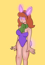 breasts bunny_ears bunny_girl cleavage daphne_blake female_only femsub glowing_eyes gotymoment open_mouth red_hair scooby-doo_(series) solo spiral_eyes 