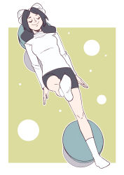 absurdres black_hair breasts catalepsy closed_eyes efalabrino feet female_only femsub hair_ribbon lihua_yu_(mindwipe) long_hair original shorts sleeping socks solo sweater