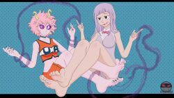 feet femdom femsub hypno_ninja large_breasts long_hair melascula mina_ashido my_hero_academia pink_hair pink_skin short_hair the_seven_deadly_sins