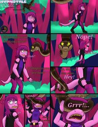 absurdres breasts coils comic deltarune disney femsub furry hypnotic_eyes kaa lizard_girl long_hair maledom monster_girl open_mouth ordeper_arts smile snake susie_(deltarune) tail tail_holding text the_jungle_book tongue tongue_out