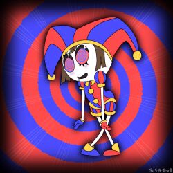 animated_eyes_only animated_gif arched_back drool happy_trance knees_together pomni spiral_background spiral_eyes susnowo the_amazing_digital_circus