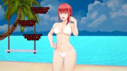  beach bikini chainsaw_man femsub makima_(chainsaw_man) red_hair time_stop 