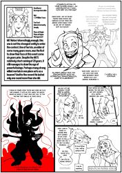  aware closed_eyes clothed dialogue elderly eldritch english_text faetomi failed_hypnosis grandmother_and_granddaughter guitar long_hair multiple_girls music original piercing text 