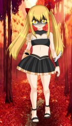 absurdres armor blonde_hair choker dimaria_yesta fairy_tail feet femdom femsub navel possession sandals simple_background skirt twintails wendy_marvell yellow_eyes