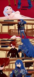  absurdres angry blue_eyes blue_hair breasts censored clothed cyanstargazer dialogue empty_eyes english_text expressionless eyepatch female_only femdom femsub fire_emblem fire_emblem_awakening grey_eyes lucina mother_and_daughter multiple_girls multiple_subs nintendo nipples nude pussy red_eyes red_hair robin_(fire_emblem_awakening) super_smash_bros. text twintails white_hair 