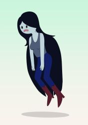  adventure_time black_hair boots fangs femsub floating green_eyes grey_skin jeans marceline open_mouth possession rosera tagme vampire 