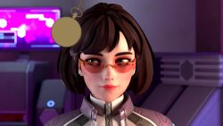 3d d.va female_only femsub glasses happy_trance overwatch pendulum smile spiral_eyes tagme video vynil