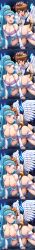  blue_eyes blue_hair blush breast_grab breasts brown_hair charm_(spell) cum doggy_style empty_eyes exposed_chest femdom heart hypnotized_rapist kid_icarus long_hair malesub nintendo nipples pandora_(kid_icarus) pink_eyes pit selvalanch sex sex_machine short_hair sign sweat topless undressing wings 