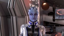  3d alien alien_girl animated asari blue_eyes blue_skin clothed female_only femsub happy_trance heavy_eyelids liara_t'soni mass_effect open_mouth pendulum pocket_watch smile solo spiral_eyes spiralwash_eyes standing video vynil 