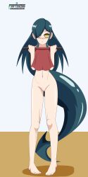  dragon_girl empty_eyes expressionless human_furniture idpet long_hair nude tail 