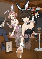   bunny_ears bunny_girl bunnysuit doggos_doujins femsub haru_okumura makoto_niijima persona_(series) persona_5 tagme text 