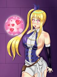absurdres blonde_hair blush breasts fairy_tail female_only femsub foolycooly heart heart_eyes large_breasts long_hair lucy_heartfilia open_mouth symbol_in_eyes tongue tongue_out