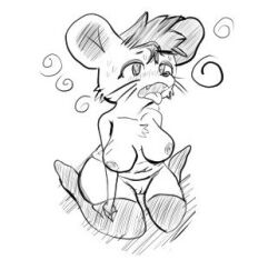  chubby dazed femsub furry mouse_girl sketch tongue_out topless 