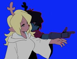 blonde_hair deer_girl deltarune_chapter_2 expressionless femsub freckles furry hypnotic_accessory kris_(deltarune) noelle_holiday only_gnb red_eyes ring snowgrave thorn_ring