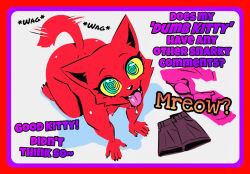 ai_art cat_ears cat_girl claws english_text female_only femsub furry happy_trance hypnofantasy_(artist) kneeling nude open_mouth spiral_eyes tail text tongue tongue_out undressing