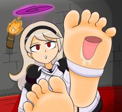  armor barefoot color corrin_(fire_emblem) dazed dgf100 drool empty_eyes feet femsub fire_emblem foot_focus foot_worship hair_band licking long_hair nintendo open_mouth princess red_eyes solo spiral tagme very_long_hair white_hair whitewash_eyes 