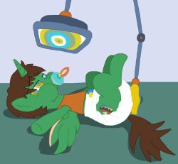  age_regression animals_only bunnyboydl94 dazed diaper frost_d_tart_(starvagrant) hypnotic_screen kaa_eyes malesub my_little_pony original pacifier tech_control 