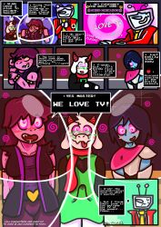aged_up armor blush comic confused dazed deltarune dialogue drool erect_nipples erect_nipples_under_clothes erection erection_under_clothes femsub gameplay_mechanics goat_boy happy_trance horns humor hypnotic_screen kilroylucy18 kris_(deltarune) lizard_girl maledom malesub monster_boy monster_girl mr.&quot;ant&quot;tenna multiple_subs non-binary_sub ralsei resisting restrained robe scarf smile spiralwash_eyes susie_(deltarune) tv video_game