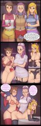 ai_art altered_common_sense bandai_namco bare_breasts cat_ears comic cosplay dazed demon_girl digimon digimon_adventure_02 digimon_frontier dildo empty_eyes english_text expressionless fake_animal_ears fake_tail garter_belt kari_kamiya lingerie maledom mrchypno_(generator) multiple_girls multiple_subs nurse pet_play pov simple_background succubus text yolei_inoue zoe_orimoto