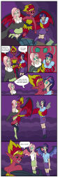 absurdres comic corruption darkchaosblack demon_girl equestria_girls expressionless female_only femdom femsub fluttershy glowing glowing_eyes hypnotic_eyes hypnotic_kiss kissing long_hair monster_girl multicolored_hair multiple_girls my_little_pony personification pink_hair purple_eyes purple_hair spiral_eyes sunset_shimmer symbol_in_eyes text twilight_sparkle western wings yuri