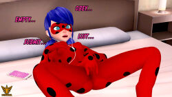  3d bed blue_eyes blue_hair bodysuit clothed earbuds female_only femsub happy_trance holding_breasts hypnotic_audio latinkaixa lying mantra marinette_dupain-cheng mask masturbation miraculous_ladybug on_back open_mouth short_hair source_filmmaker spread_legs super_hero tech_control text twintails 