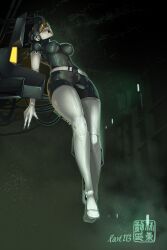 absurdres armor bald belt bodyjob bodysuit boots breasts chinese_text cleavage combine_assassin drool erect_nipples erect_nipples_under_clothes female_only femsub gloves half-life_2 half-life_2_beta headphones hypnotic_accessory large_breasts lart173 latex nipples open_mouth restrained signature tech_control thighhighs tubes valve visor wires