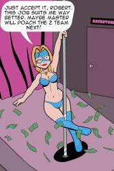  bikini blonde_blazer dispatch_(game) isankura magic pole_dancing stripper super_hero 