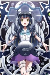  absurdres androgynous_dom black_hair blonde_hair bubble corruption dress eye_color_change femsub hair_color_change kaki_tama282 lillie_(pokemon) long_hair looking_at_viewer multicolored_hair nihilego nintendo parasite pokemon pokemon_(creature) pokemon_sun_and_moon possession tentacles yellow_eyes 