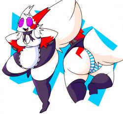 ass breasts chicken_pose female_only femsub furry happy_trance huge_ass large_breasts legs maid nintendo panties pet_play pokemon pokemon_(creature) royalkenight solo spiral_eyes symbol_in_eyes thick_thighs thighhighs underwear zangoose