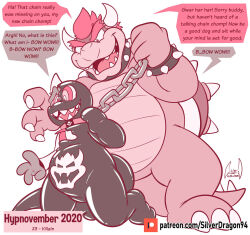  bowser chain_chomp chains claws collar dialogue furry horns hypnovember kaa_eyes kneeling latex leash male_only maledom malesub nintendo non-human_feet original pet_play resisting sharp_teeth signature silver_(silverdragon) silverdragon simple_background slime smile speech_bubble standing super_mario_bros. text transformation turtle_boy watermark white_background 