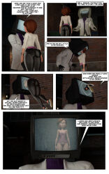  3d ass ass_grab babydoll brown_hair comic dialogue empty_eyes expressionless femsub helen_parr hypnotic_screen latinkaixa maledom short_hair standing_at_attention text the_incredibles whitewash_eyes 