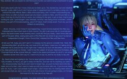  3d assertive_sub aware babylon_(manipper) blonde_hair bodysuit caption female_only femsub happy_trance high_heels hypnotic_audio iryda latex metroid_(series) nintendo pov_dom samus_aran text zero_suit 