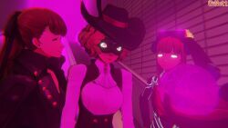 3d femsub futaba_sakura haru_okumura hypnotized_hypnotist joker_(persona_5) ohnutt persona_(series) persona_5 sumire_yoshizawa tagme